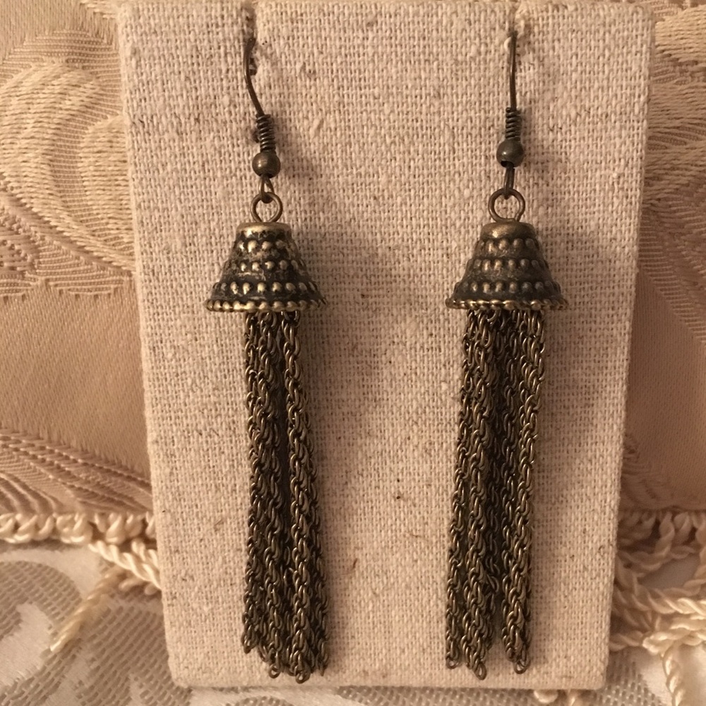 Beautiful bronze tassel earrings